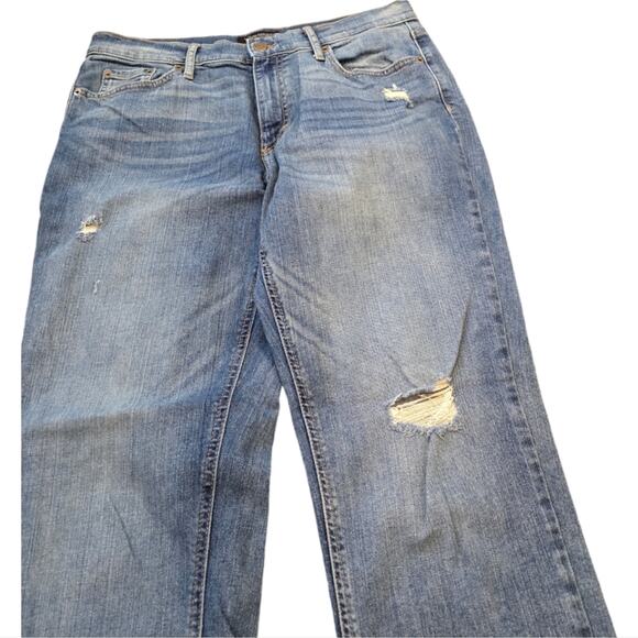 Banana Republic Light Wash Distressed Girlfriend Mid Rise Jeans Size 29 8 - Picture 4 of 8